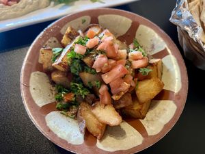 Potatoes with sumac  at Cedars Lebanese Restaurant in Roanoke