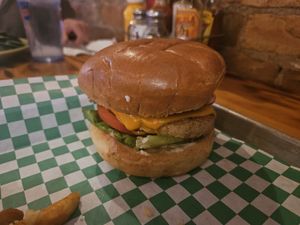 Chicken burger at Harp and Hound in Ogden