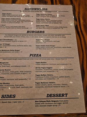 Menu at Harp and Hound in Ogden