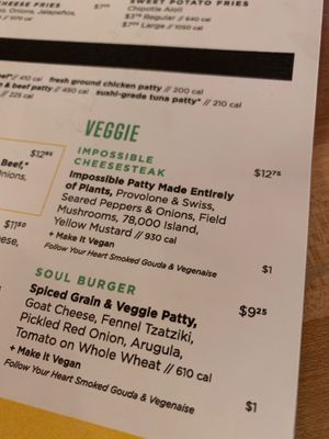 Options at Hopdoddy Burger Bar - Belt Line in Dallas