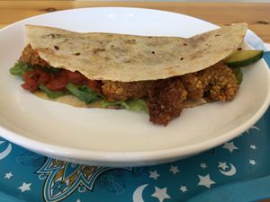 Falafel wrap at Lotus Cafe in Ulaanbaatar