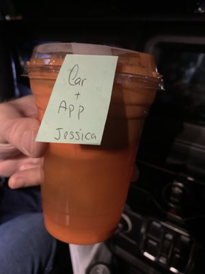 Carrot apple juice…so good!  at Fudenjuce in Nevada City