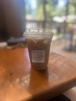 Iced latte with oat milk  at Fudenjuce in Nevada City