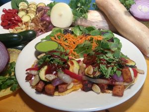 BBQ Sweet Potato Tacos at Fudenjuce in Nevada City