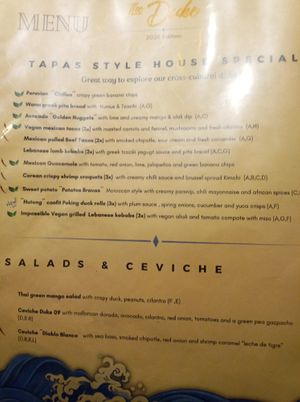 Various vegan tapas at Duke Restaurant in Mallorca