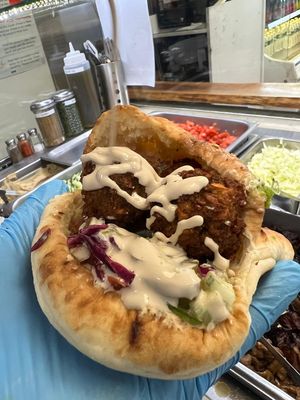 Falafel in a pita. at FalafaLafa in Brooklyn