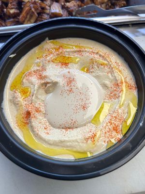 Hummus plate. Comes with 3 mini pita breads. at FalafaLafa in Brooklyn