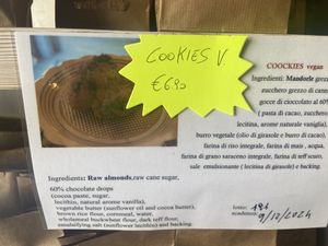 List of ingredients   at Dolce Salute in Galatina