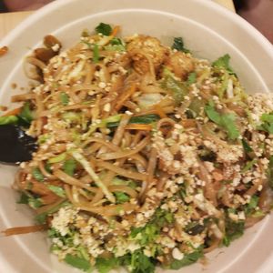 Pad thai (with fish sauce we found out after) at Masala Wok in Austin