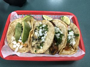 Tried all four vegetarian tacos! at Tmaz Taqueria in Ann Arbor