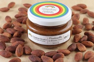 Toasted Almond Vegan Nutbutter. No refined sugar added. One of the 7 options available, and one of the many different options of spreads.  at Conciencia Arcoiris Productos Veganos Artesanales in Mexico City