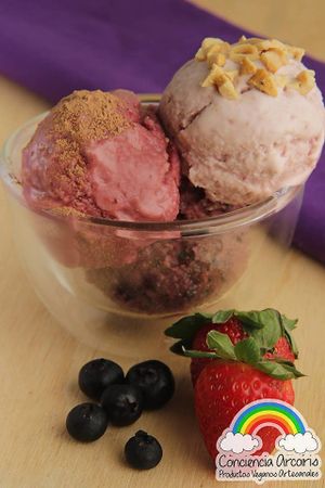 Conciencia Arcoíris Ice cream. There are many options. =) NO SUGAR ADDED, like all the products offered by Conciencia Arcoíris. at Conciencia Arcoiris Productos Veganos Artesanales in Mexico City