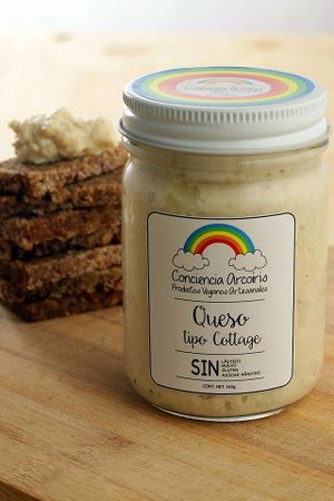 Vegan Cottage Cheese. =) Hand made and cruelty free. ;) at Conciencia Arcoiris Productos Veganos Artesanales in Mexico City