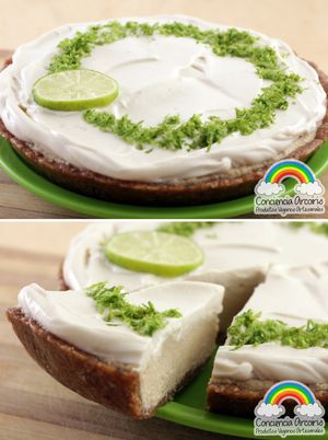 Vegan Lemon Tart, no sugar added, sweetned with dates and agave syrope. =) There are many flavour options available. at Conciencia Arcoiris Productos Veganos Artesanales in Mexico City