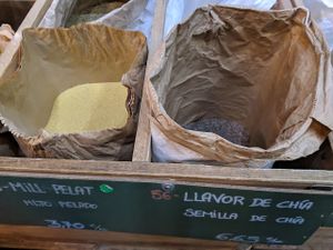 Chia seeds, grains at Casa Perris in Barcelona