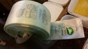 Biodegrable bags to carry loose dry groceries.  at Casa Perris in Barcelona