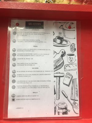 Menu at Soul Kitchen in Genoa