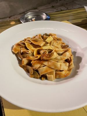 PAPPARDELLE AL TOCCO DI FUNGHI 12 € at Soul Kitchen in Genoa
