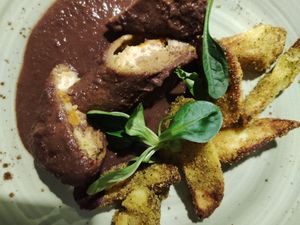Seitan ripieno con patate sabbiose #Veganuary at Soul Kitchen in Genoa