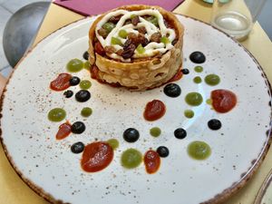 Signature Aubergine/eggplant dish.  at Soul Kitchen in Genoa