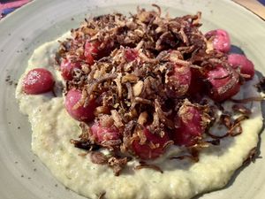 Turnip gnocchi- so good!  at Soul Kitchen in Genoa