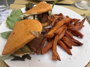 Bao bun with seitan. Great.  at Soul Kitchen in Genoa