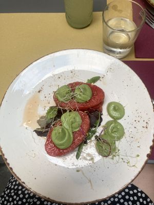 Marinated watermelon  at Soul Kitchen in Genoa