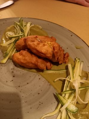 Courgette (zucchini) flowers at Soul Kitchen in Genoa