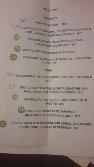 Menu at Soul Kitchen in Genoa