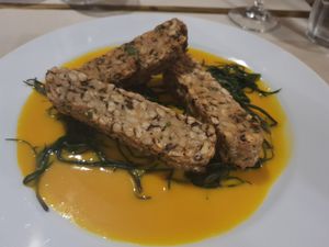 Don't order . Ever. Raw tempeh at Soul Kitchen in Genoa