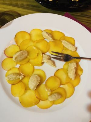 Dessert with plums  at Soul Kitchen in Genoa