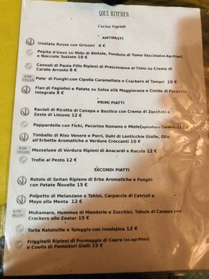 Menu  at Soul Kitchen in Genoa
