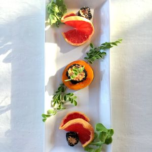 Seasonal salads, vegan cheeses. at Marine Garden Camp in Dahab