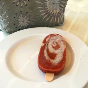 Water melon and vanilla nice cream summer treats. at Marine Garden Camp in Dahab