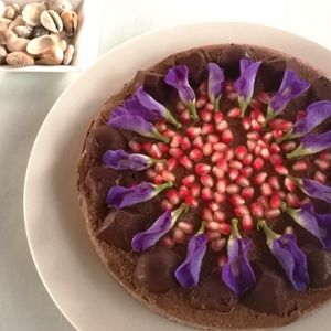 Triple raw cacao luxury cake. at Marine Garden Camp in Dahab