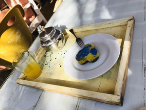 Blueberry cheesecake at Marine Garden Camp in Dahab