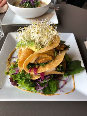 Vegan tostada special  at Realm Food Co in Parksville