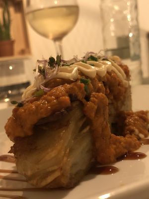 Patatas bravas at Om in Girona