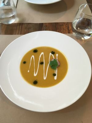 Pumpkin soup at Om in Girona