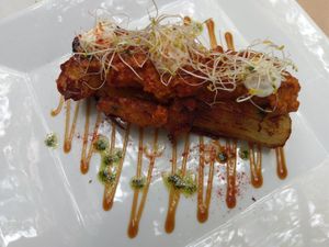 Patatas bravas at Om in Girona