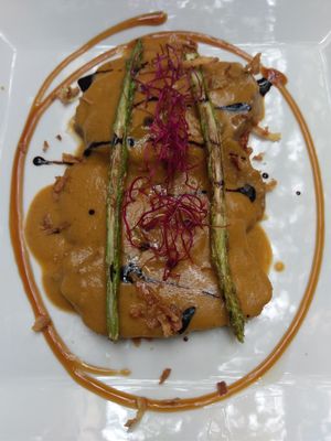 Catalan speciality, vegan version at Om in Girona