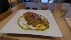 Catalan seitan stew at Om in Girona