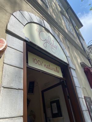 outside  at Natura Gelato in Trieste