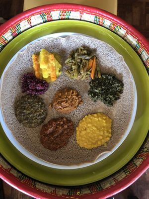 Veggie platter at Ghion Cultural Hall in Atlanta