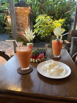 Papaya smoothies   at Miro's Garden Restaurant in Ubud