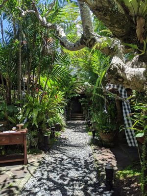 A walk to another seating area at Miro's Garden Restaurant in Ubud