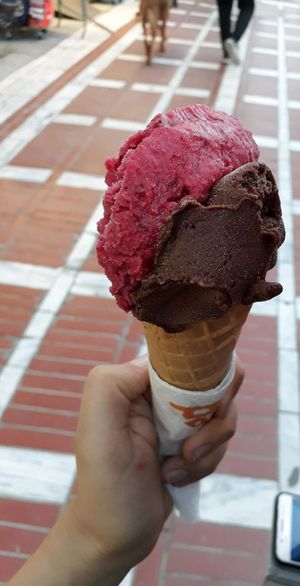 Their vegan chocolate and passion fruit at Pagoseto in Thessaloniki