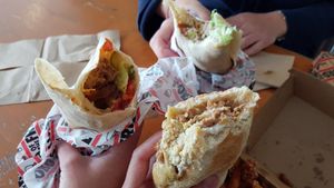 2 wraps & the limited philly cheese steak at Lord of the Fries - St Kevins Arcade in Auckland