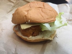 Mini phish burger  at Lord of the Fries - St Kevins Arcade in Auckland