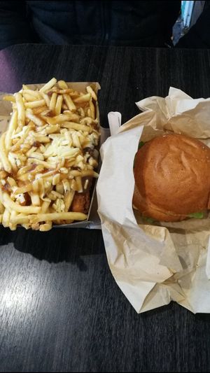 Burger and cheesy fries at Lord of the Fries - St Kevins Arcade in Auckland